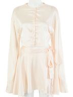 Casual Satin Two Piece Dress Set For Women