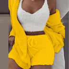 Cosy Knit Loungewear Set – 3-Piece Velvet Pyjama Set for Women