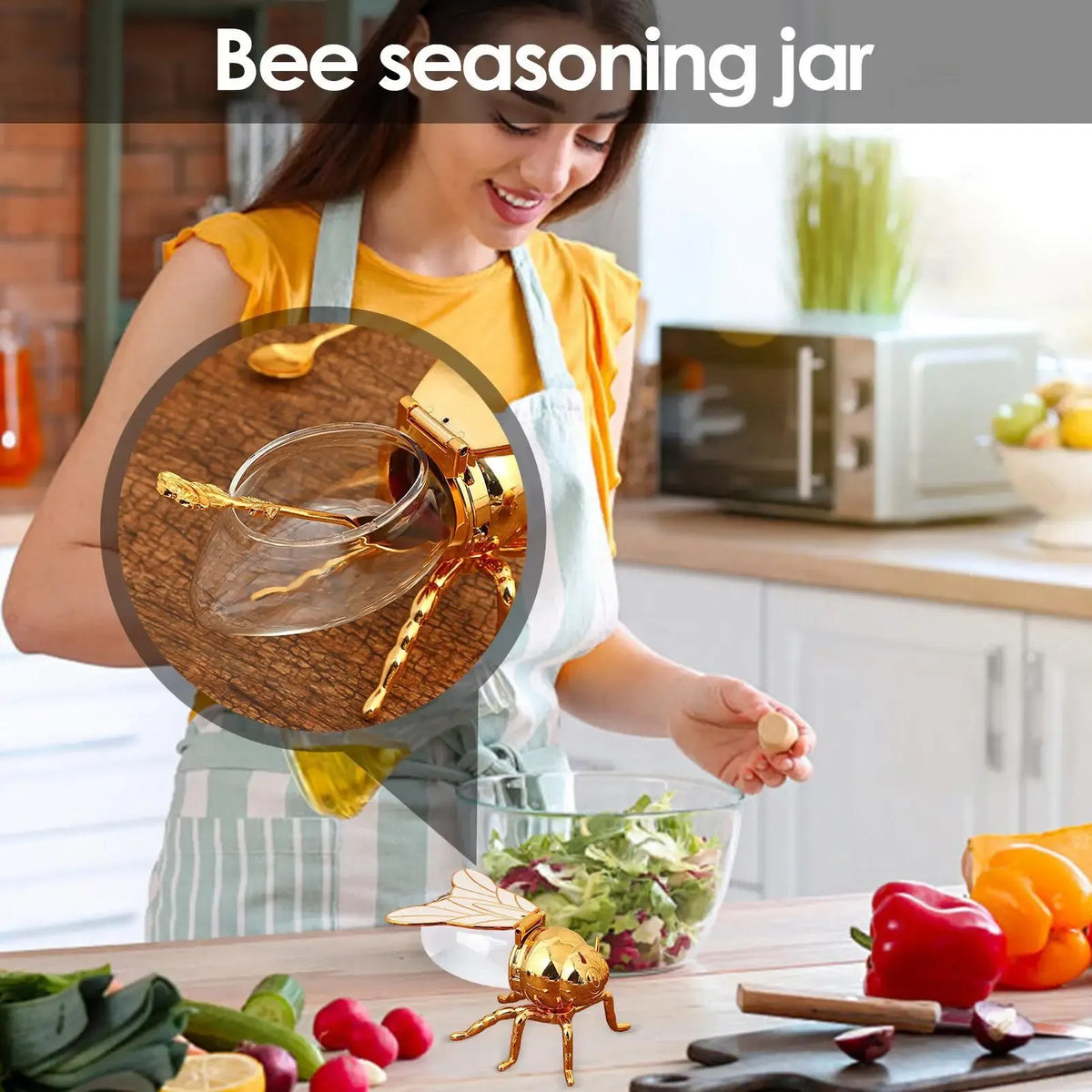 Decorative Bee-Shaped Honey Jar Cute Bee Honey Containers Syrup Dispenser Crystal Condiment Jar Kitchen Accessory for Breakfast