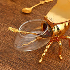 Decorative Bee-Shaped Honey Jar Cute Bee Honey Containers Syrup Dispenser Crystal Condiment Jar Kitchen Accessory for Breakfast