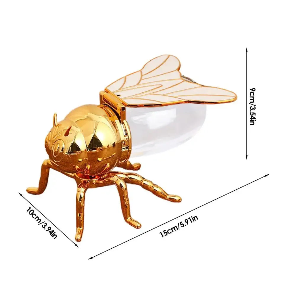 Decorative Bee-Shaped Honey Jar Cute Bee Honey Containers Syrup Dispenser Crystal Condiment Jar Kitchen Accessory for Breakfast