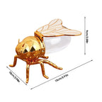 Decorative Bee-Shaped Honey Jar Cute Bee Honey Containers Syrup Dispenser Crystal Condiment Jar Kitchen Accessory for Breakfast
